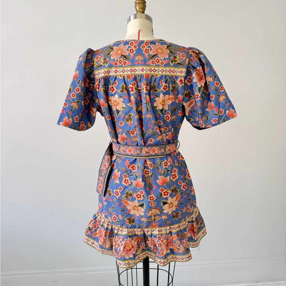 FARM Rio Blue Floral Midi Dress with Pink & Green Accents - Picture 3 of 16